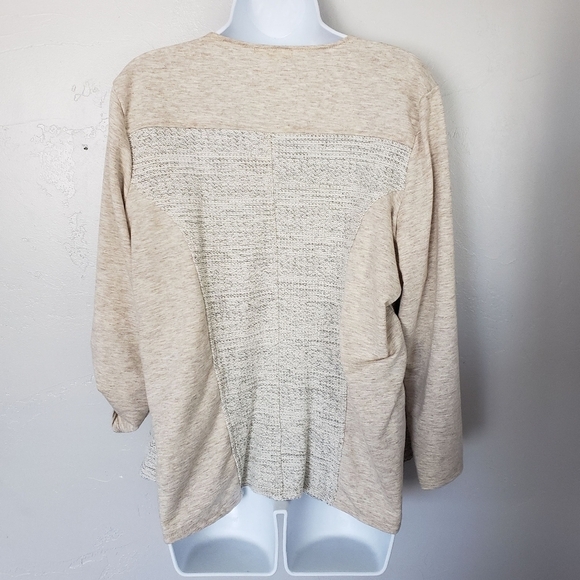 Maurices Women's 2 2X Beige Sweater Cardigan Draped Front Quarter Long Sleeve - Picture 6 of 7